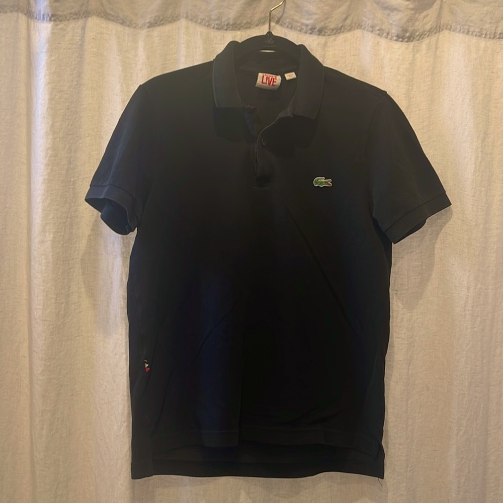 Black Lacoste Short Sleeve Polo Shirt